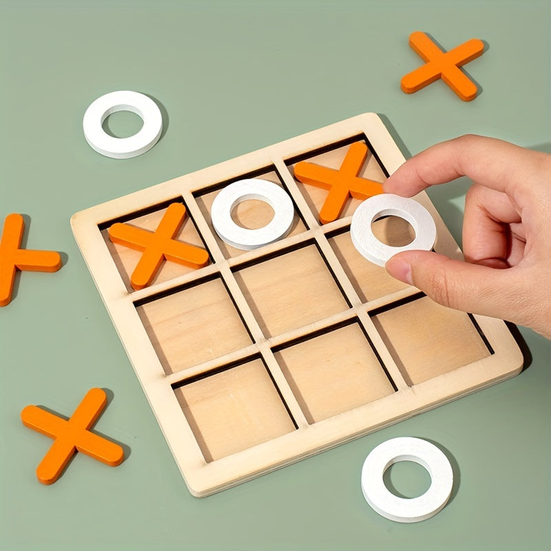 Wooden XO Well Shaped Chess for Youngsters'S Puzzle, Nine Palace Grid Chess, Parent-child Interaction, Building Blocks, Leisure Battles, Development of Youngsters'S Brain Tabletop Game Toys